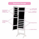 Mirrored Jewelry Cabinet Armoire Storage Organizer w/Drawer & Led Lights