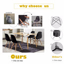 Giantex 4PCS Mid Century Modern Dining Side Chair Wood Leg Black Dining Room Furniture HW65771BK-4