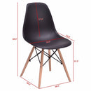 Giantex 4PCS Mid Century Modern Dining Side Chair Wood Leg Black Dining Room Furniture HW65771BK-4