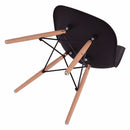 Giantex 4PCS Mid Century Modern Dining Side Chair Wood Leg Black Dining Room Furniture HW65771BK-4