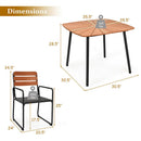 5PCS Outdoor Patio Dining Table Set Aluminium Frame Armrest Umbrella Hole Garden HW65844