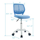 Office Task Desk Armless Chair Adjustable Mid Back Swivel Study Chair HW66350