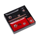 Japanese Style Plum Porcelain Sushi Plate Set with Gift Box