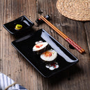 Japanese Style Plum Porcelain Sushi Plate Set with Gift Box