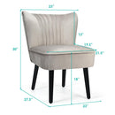 Set of 2 Armless Accent Chair Upholstered Leisure Chair Single Sofa Stone HW66401