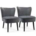 Set of 2 Armless Accent Chair Upholstered Leisure Chair Single Sofa Stone HW66401