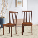 Set of 2 Dining Chair Kitchen Spindle Back Side Chair with Solid Wooden Legs