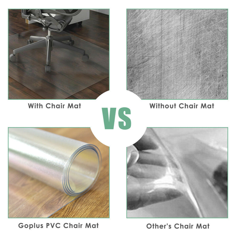 47'' x 47'' PVC Chair Floor Mat Home Office Protector For Hard Wood Floors