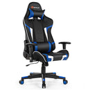 Gaming Computer Desk & Massage Gaming Chair Set w/Monitor Shelf Power Strip HW66033+HW66185