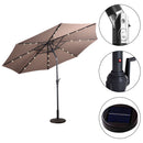 10ft Patio Solar Umbrella LED Patio Market Steel Tilt w/ Crank Outdoor (Tan) OP2805TN