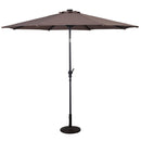 10ft Patio Solar Umbrella LED Patio Market Steel Tilt w/ Crank Outdoor (Tan) OP2805TN