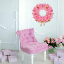 24" Artificial PVC Christmas Wreath 140 Tips w/ Ornament Balls & Golden Bow Pink