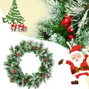 24" Pre-lit Flocked Artificial Christmas Spruce Wreath w/ 50 LED Lights & Timer CM22791