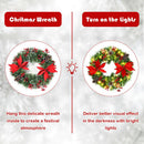 24" Pre-lit Artificial Christmas Wreath Battery Operated w/ 50 LED Light & Timer CM22820