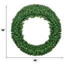 48" Pre-lit Cordless Artificial Christmas Wreath 714 Tips w/ 200 LED Light & Timer CM22821