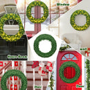48" Pre-lit Cordless Artificial Christmas Wreath 714 Tips w/ 200 LED Light & Timer CM22821
