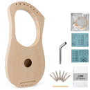 Lyre Harp 7 String DIY Kit Make Your Own Bass Wood with String Saddle String Post Tuning Wrench