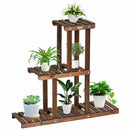 Wood Plant Stand 3-Tier Plant Pot Holder Vertical Carbonized Planter Holder GT3518