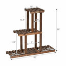 Wood Plant Stand 3-Tier Plant Pot Holder Vertical Carbonized Planter Holder GT3518