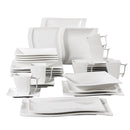 32-Piece Porcelain Dinnerware Set , Rectangular Plate