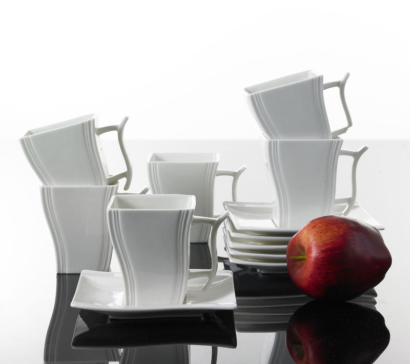 32-Piece Porcelain Dinnerware Set , Rectangular Plate