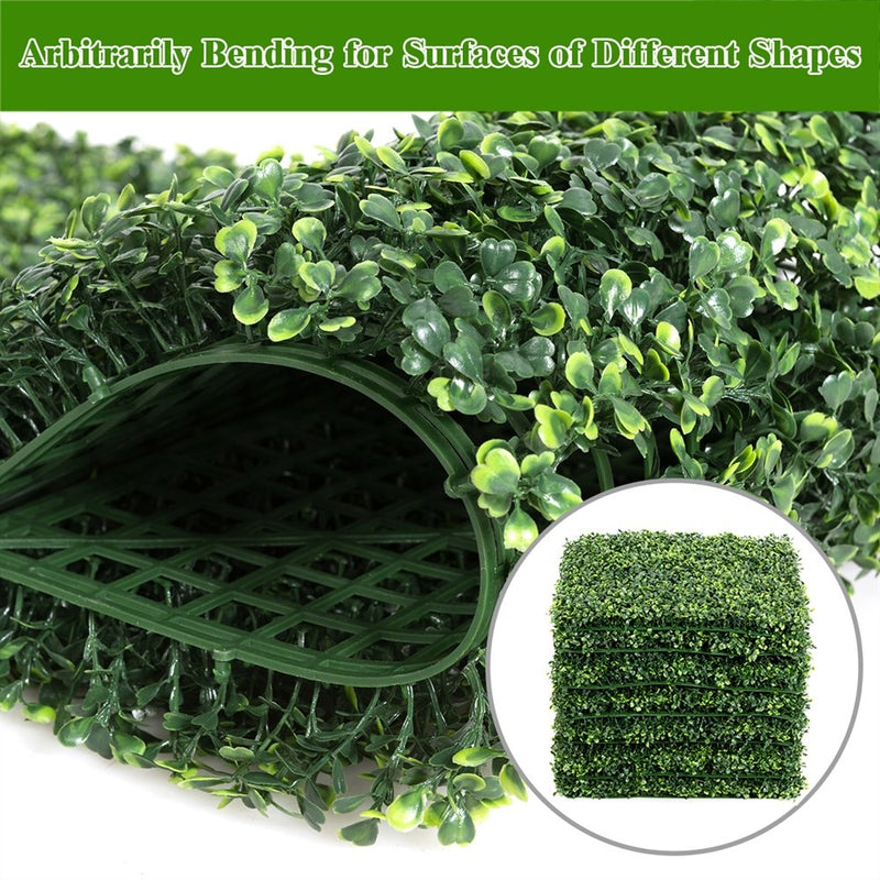 12 PCS 20''x20'' Artificial Boxwood Plant Wall Panel Hedge Privacy Fence