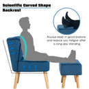 Leisure Chair and Ottoman Thick Padded Button Tufted Sofa Set w/ Wood Legs HW66376