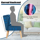 Leisure Chair and Ottoman Thick Padded Velvet Tufted Sofa Set w/ Wood Legs HW66178