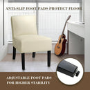 Set of 2 Dining Chair Upholstered Curved Back Side Chair with Solid Wooden Legs