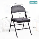 Set of 4 Folding Chairs Fabric Upholstered Padded Seat Metal Frame Home Office