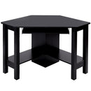 Wooden Corner Desk With Drawer Computer PC Table Study Office Room Black HW66120BK