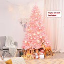 7.5Ft Hinged Artificial Christmas Tree Full Fir Tree New PVC w/ Metal Stand Pink CM22823