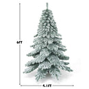 6Ft Snow Flocked Artificial Christmas Tree PVC Hinged Alaskan Pine Tree Holiday CM22815