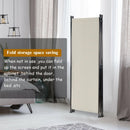 4-Panel Room Divider Folding Privacy Screen w/Steel Frame Decoration White HW65773WH