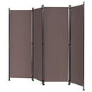 4-Panel Room Divider Folding Privacy Screen w/Steel Frame Decoration Brown HW65773CF