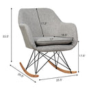 Rocking Chair Fabric Rocker Upholstered Single Sofa Chair Accent Armchair Grey HW66368GR