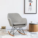 Rocking Chair Fabric Rocker Upholstered Single Sofa Chair Accent Armchair Grey HW66368GR