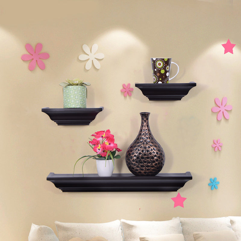 Set of 3 Fireplace Mantel Shelf Ledge Floating Wall Mounted Shelves Decoration