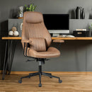 High Back Office Chair Adjustable Suede Fabric w/ Lumbar Support HW65905