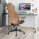 High Back Office Chair Adjustable Suede Fabric w/ Lumbar Support HW65905
