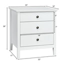 Set of 2 Nightstand Beside End Side Accent Table Organizer W/3 Drawers 2*HW62966