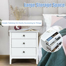 Set of 2 Nightstand Beside End Side Accent Table Organizer W/3 Drawers 2*HW62966