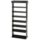 7-Tier Shoe Rack Vertical Design Wooden Shoe Storage Shelf w/Hooks