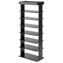 7-Tier Shoe Rack Vertical Design Wooden Shoe Storage Shelf w/Hooks