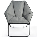 Folding Saucer Padded Chair Soft Wide Seat w/ Metal Frame Lounge Furniture OP70476