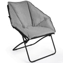 Folding Saucer Padded Chair Soft Wide Seat w/ Metal Frame Lounge Furniture OP70476