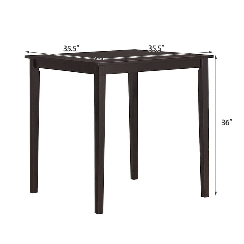 Square Dining Table w/Rubber Wood Legs 35.5" L x 35.5" W x 36" Kitchen Furniture