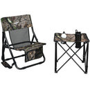 Folding Hunting Chair and Table Set Portable Outdoor Camping Woodland Camouflage OP70473+OP70474