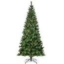 8 ft Premium Hinged Artificial Christmas Tree Mixed Pine Needles w/ Pine Cones CM22805