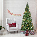 8 ft Premium Hinged Artificial Christmas Tree Mixed Pine Needles w/ Pine Cones CM22805